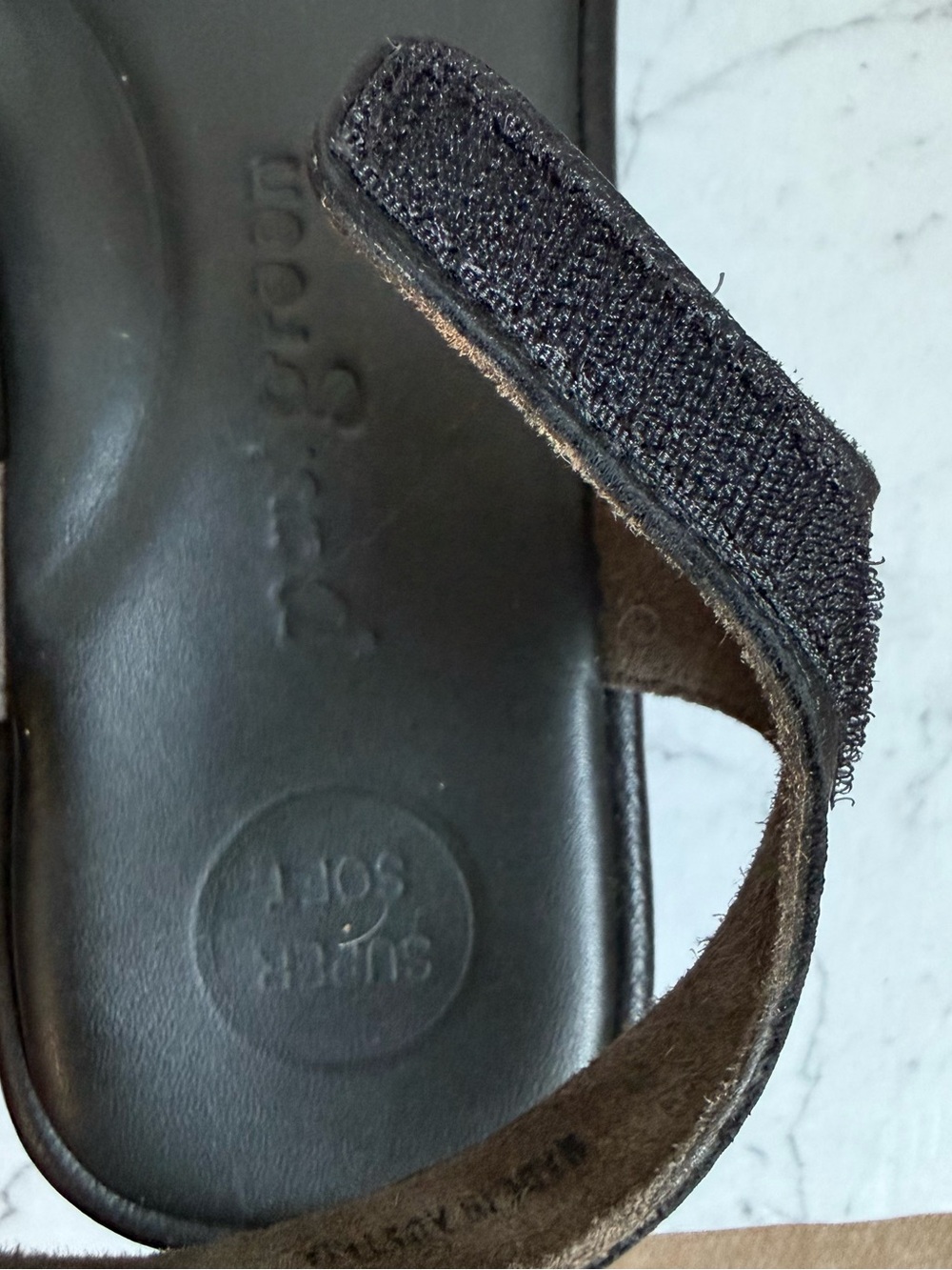 Paul Green Black Leather T-Strap Platform Sandals size 4.5/7 - Picture 6 of 11